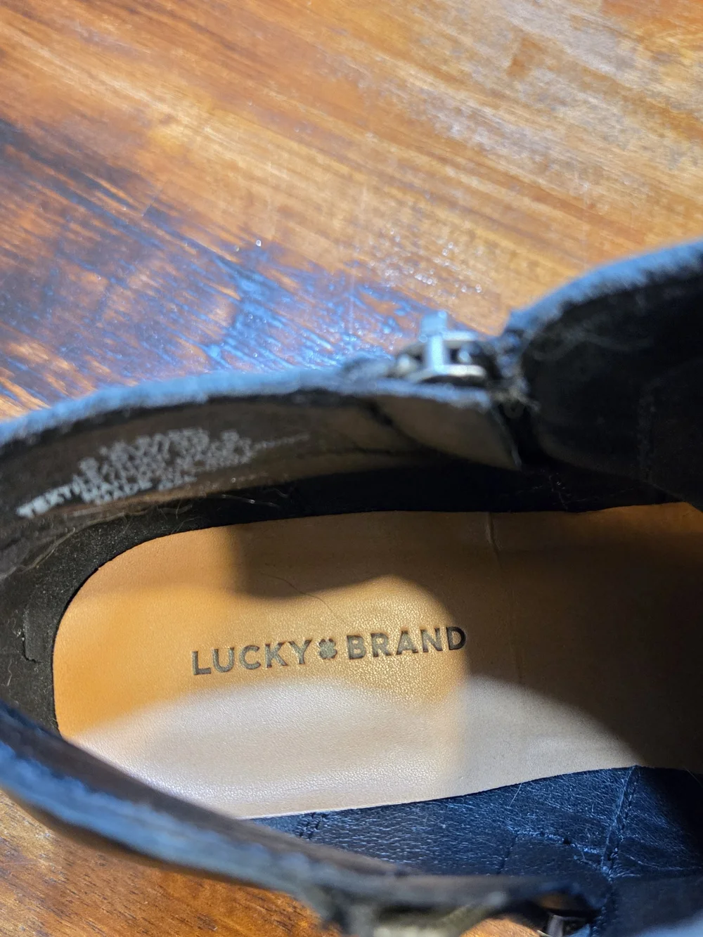 Lucky Brand Womens Ankle Boots 8.5 M Basel Booties Black Leather Boho Side Zip